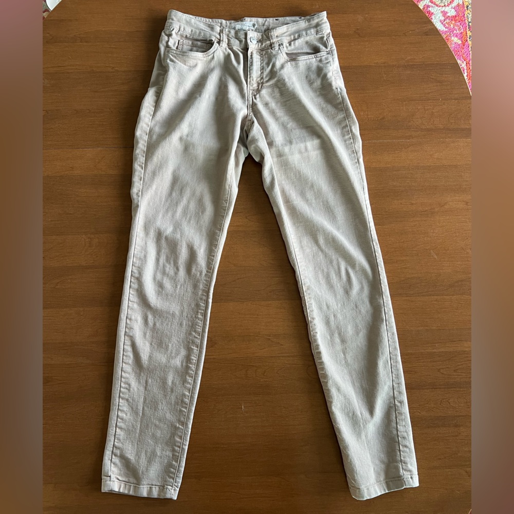 H&M cream light colored straight leg pants 6